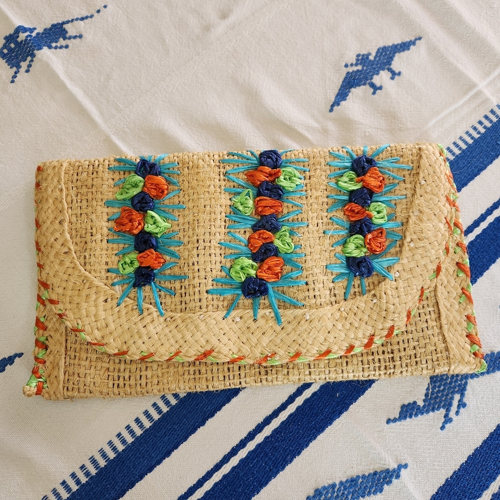 Vintage Straw Clutch